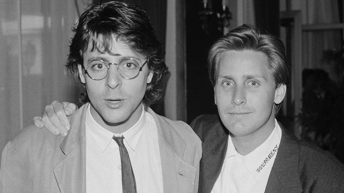Judd Nelson and Emilio Estevez at the Canne Film Festival in 1988