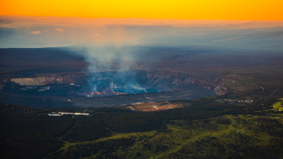 Lava erupts in the Halemaʻumaʻu Crater of the Kilauea Volcano