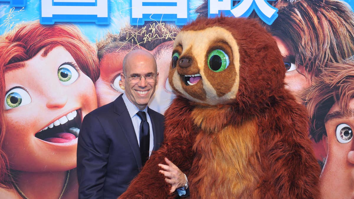 hen-DreamWorks Animation CEO Jeffrey Katzenberg attends "The Croods" Beijing premiere on April 18, 2013 in Beijing, China.