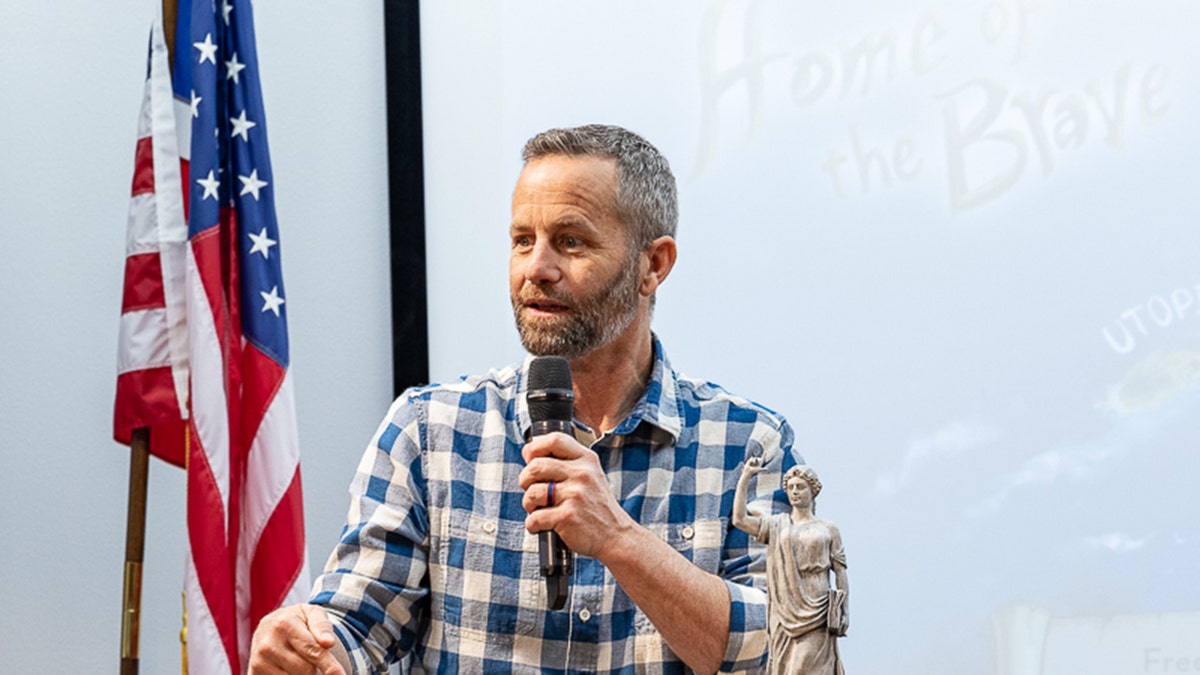 Kirk Cameron with American flag