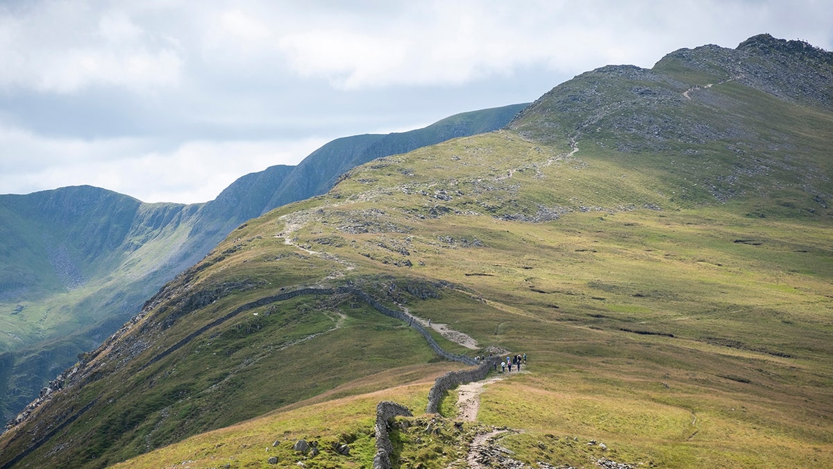 trail through hills at Lake District National Park