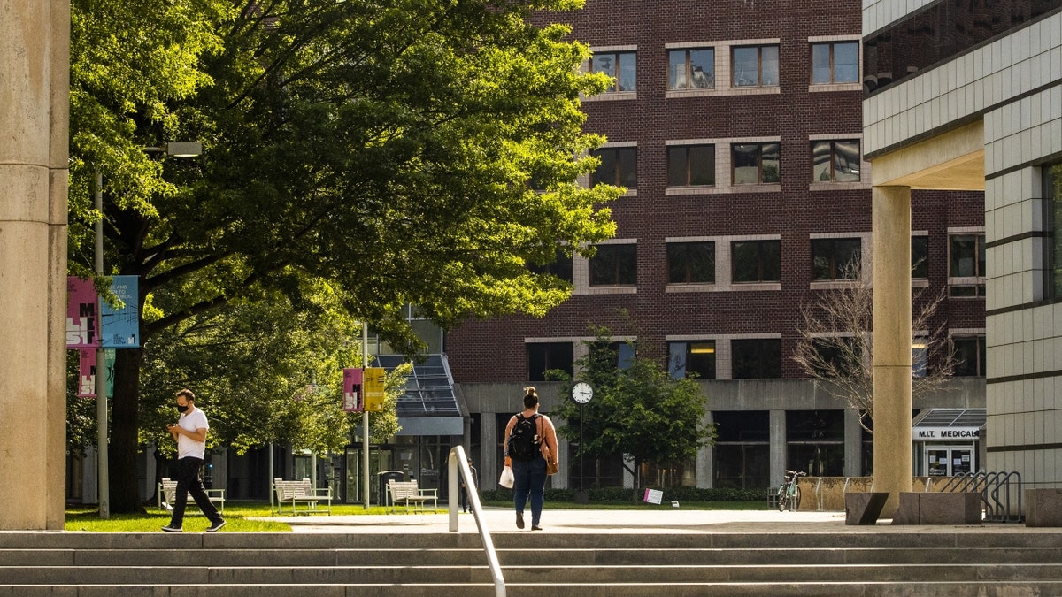 People walking on MIT campus
