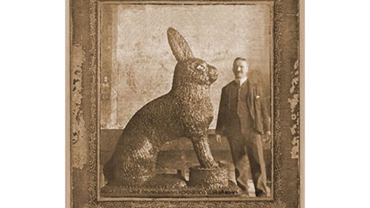 Giant chocolate Easter bunny