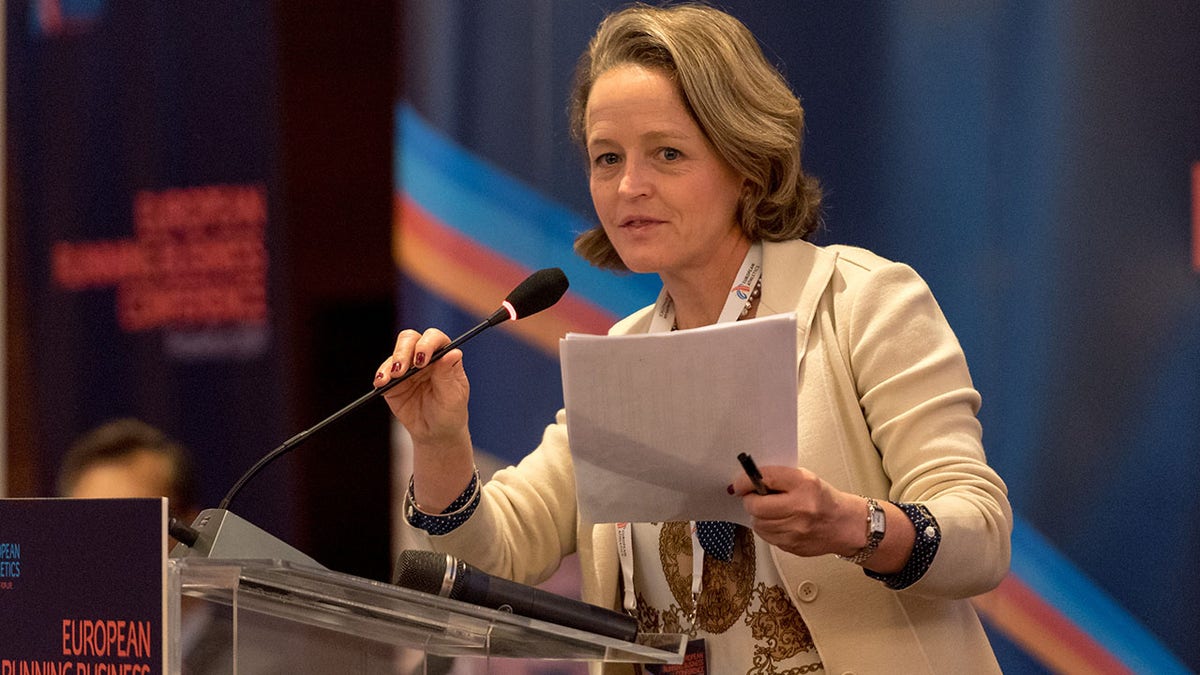 Mara Yamauchi speaks at an event