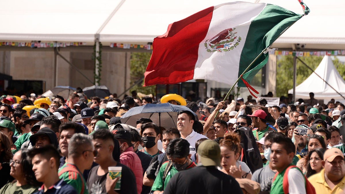 Mexican flag being waved