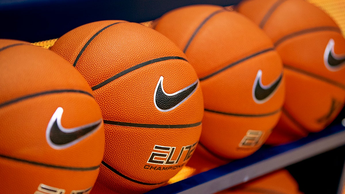 Nike basketballs on the rack