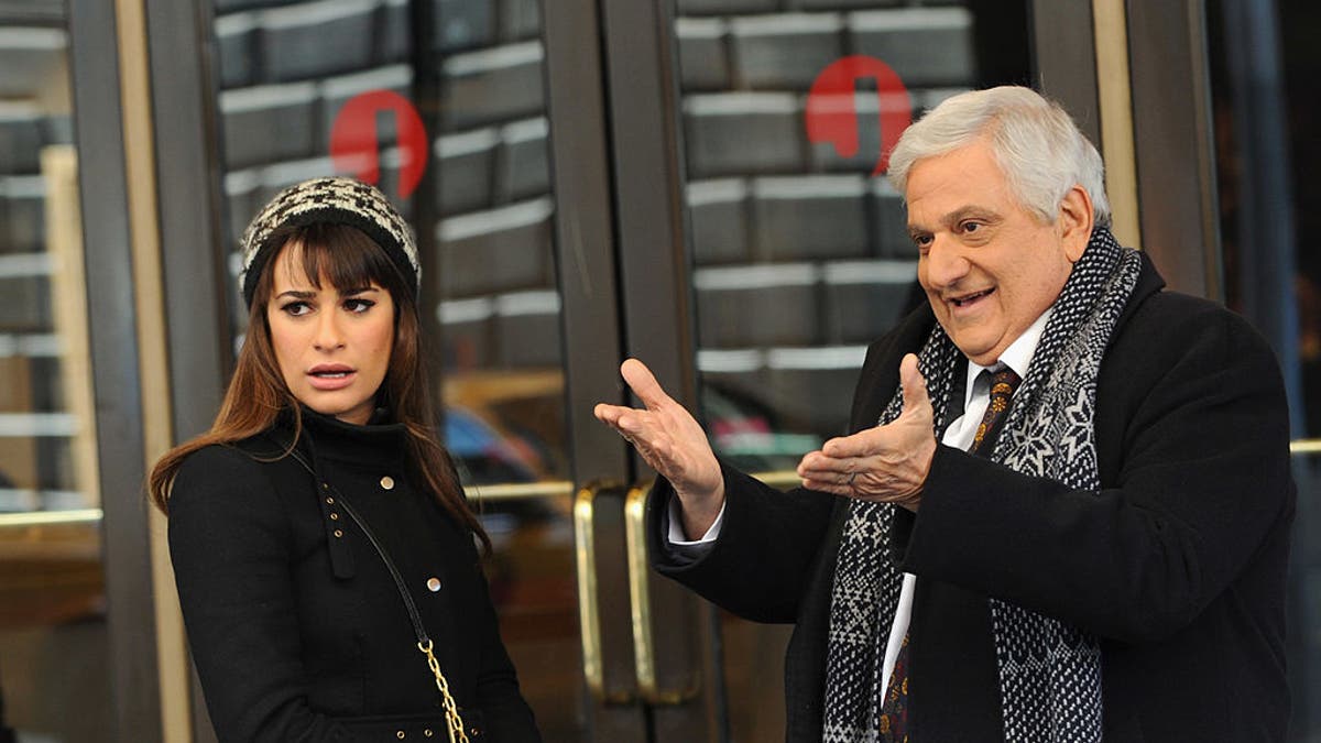 Michael Lerner and Lea Michele in New York City on episode of Glee