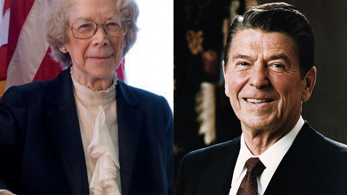 Judge Pauline Newman and President Reagan