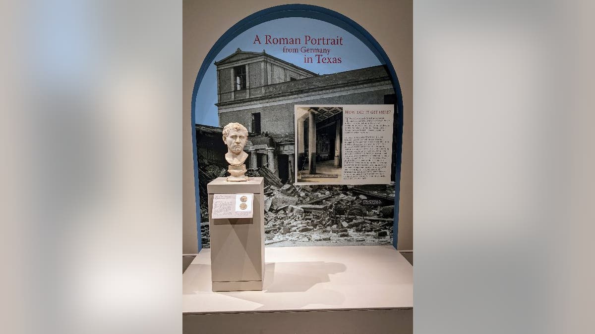 Marble bust of Nero Claudius Drusus Germanicus on display at the San Antonio Museum of Art.