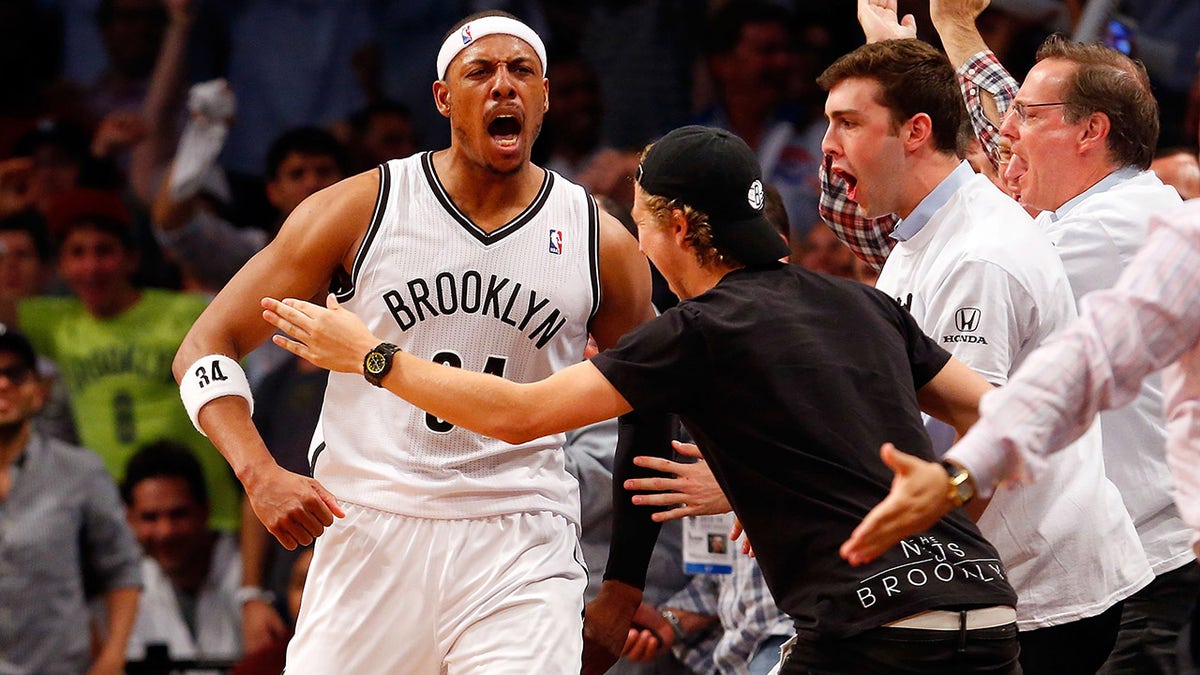 Paul Pierce celebrates