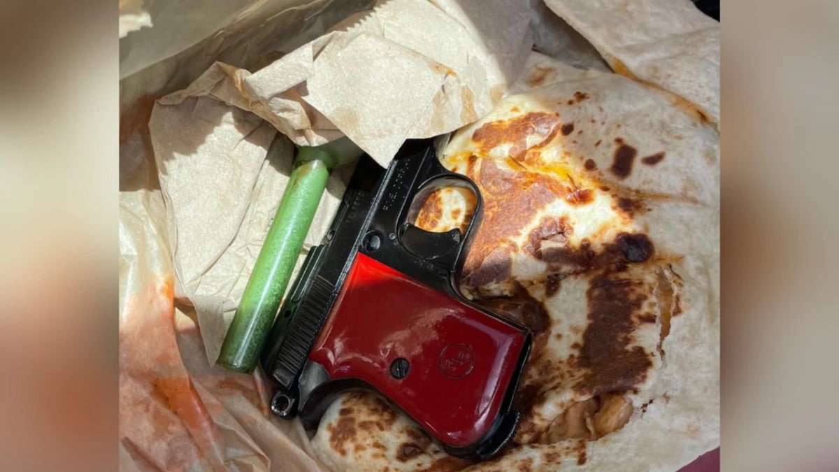 Picture of gun in quesadilla