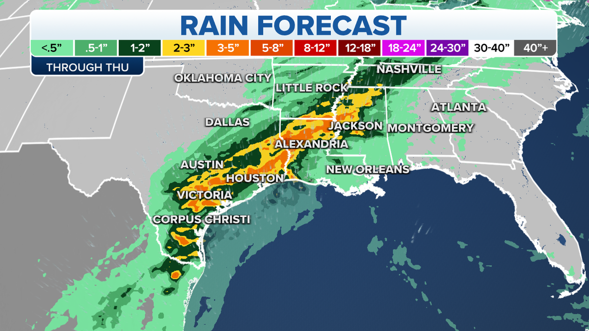 Rain forecast through Thursday