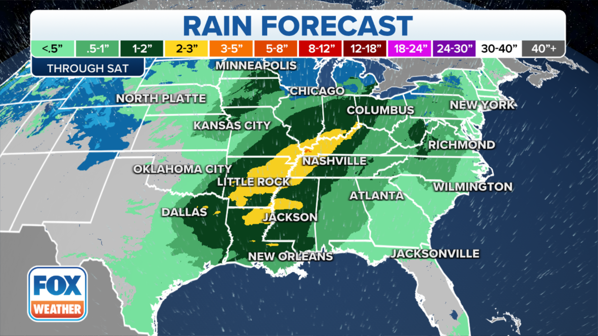 Southeast rain forecast