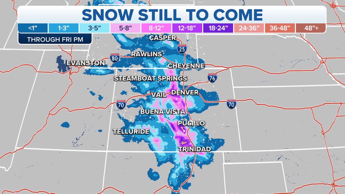 Snow forecast in the Rockies