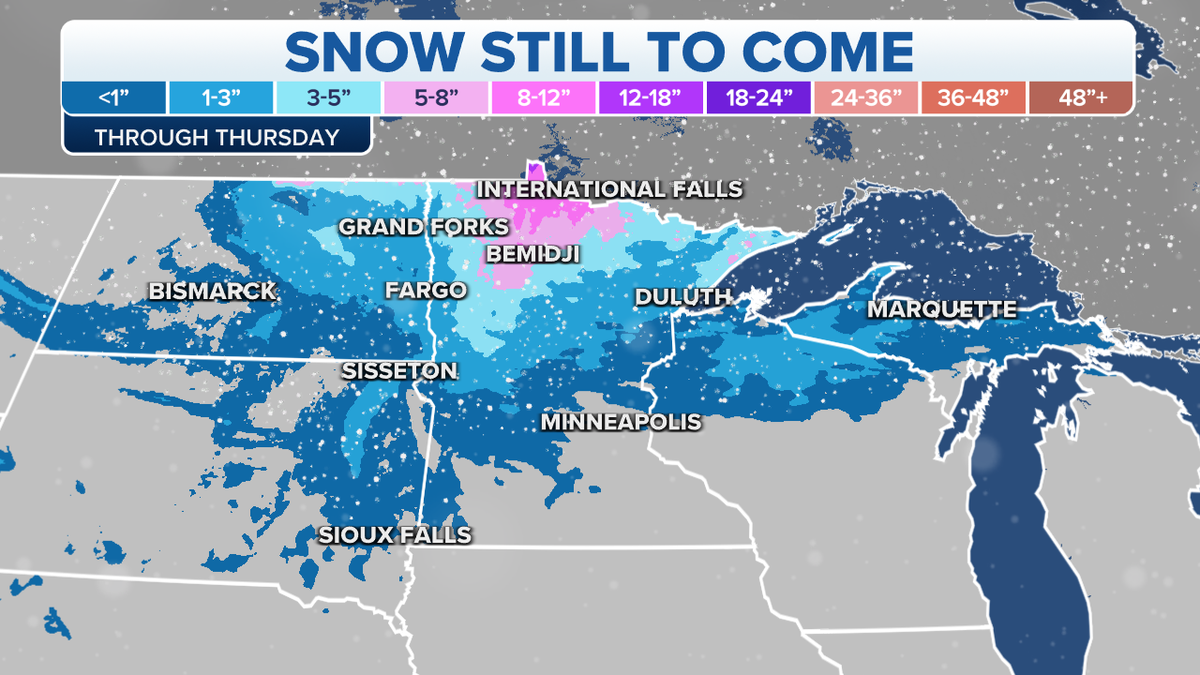 Snow still forecast in the northern U.S.