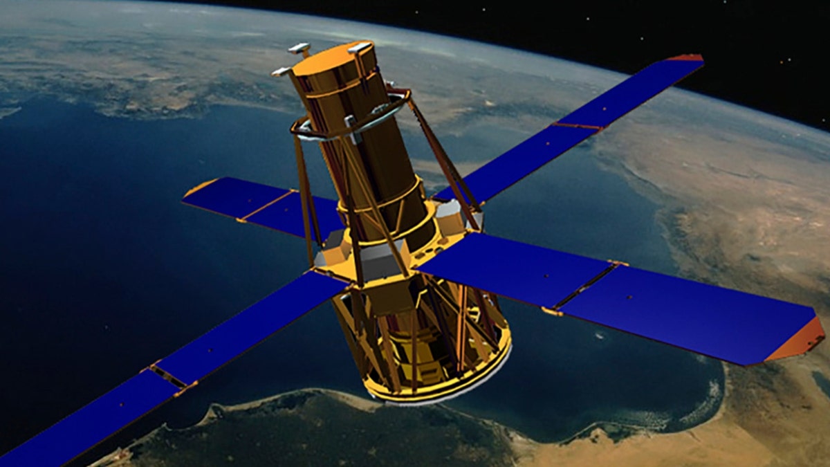 The Rhessi satellite over the Earth