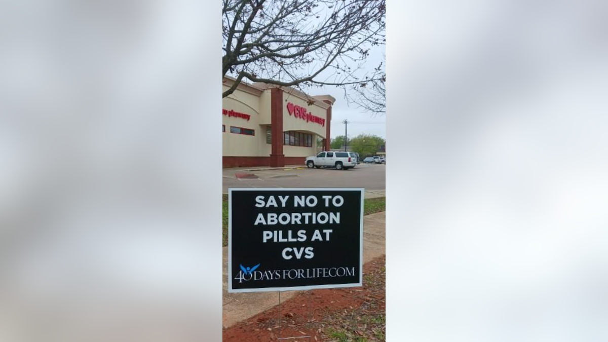 Pro-life sign outside a CVS