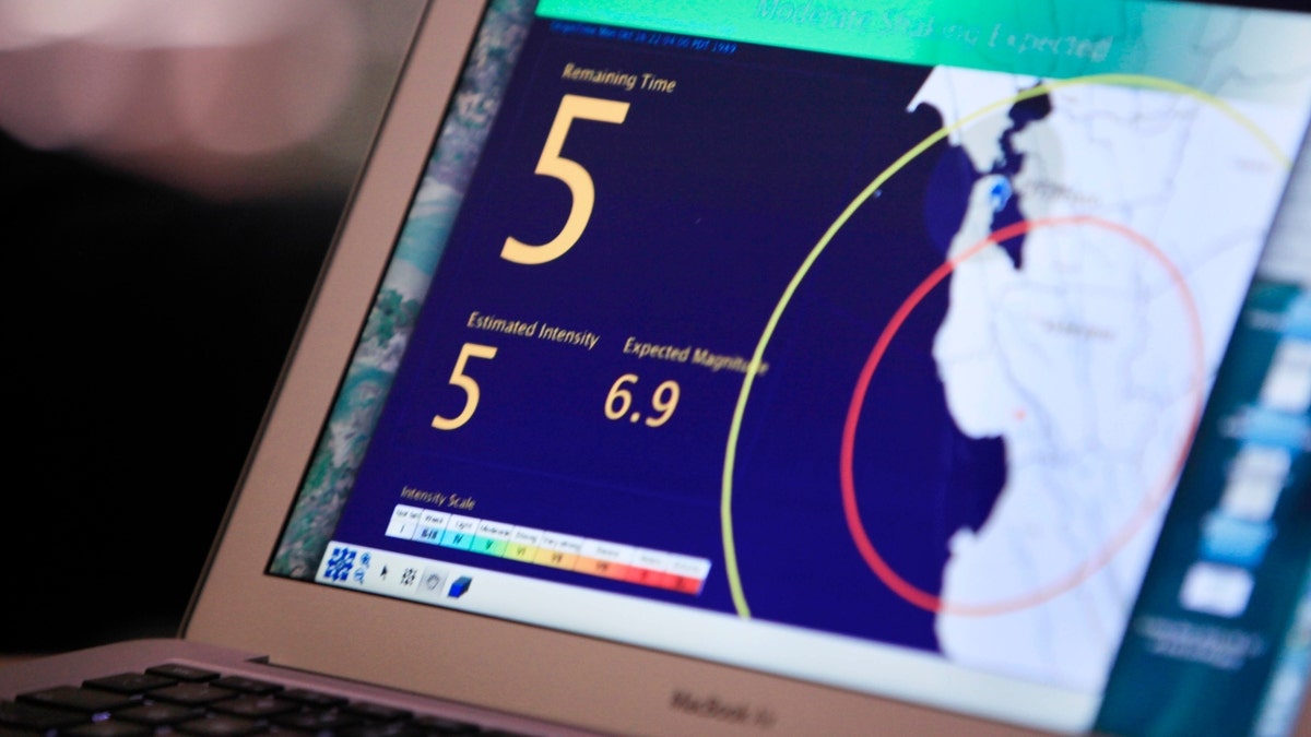 The ShakeAlert early warning system simulation