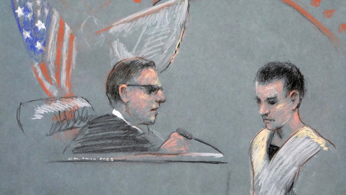 Jack Douglas Teixeira, a Massachusetts Air National Guardsman accused of leaking highly classified military intelligence records online, makes his initial appearance before a federal judge