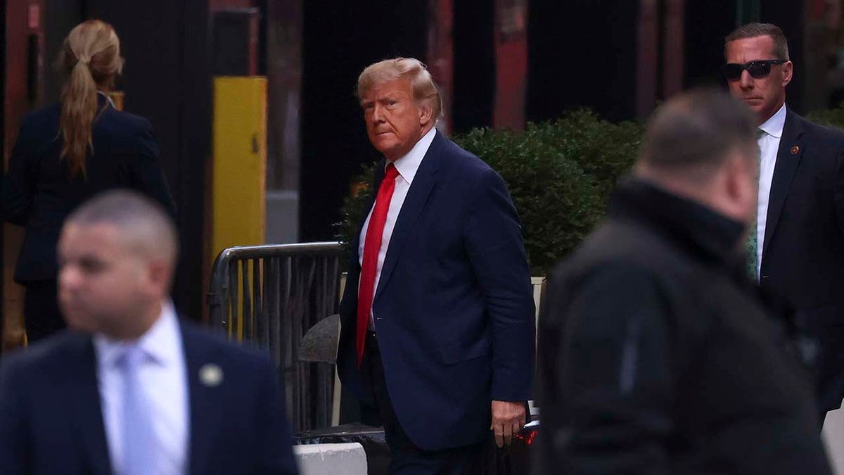 Former president Donald Trump arrives at Trump Tower in New York