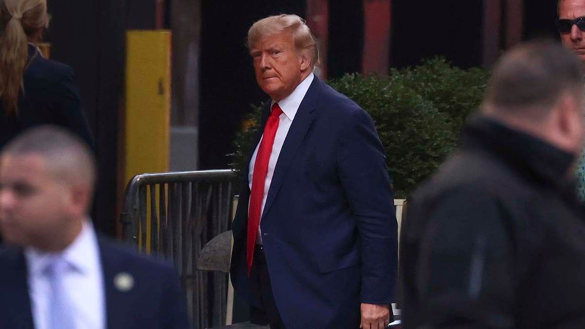 Former president Donald Trump arrives at Trump Tower in New York