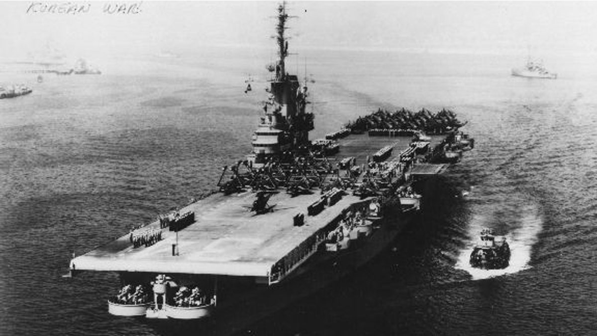 Oriskany battleship at sea