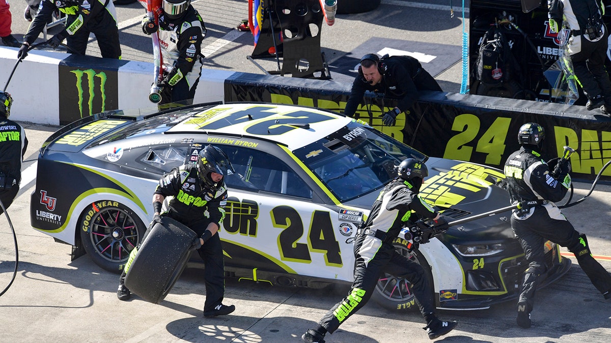 William Byron in the pits