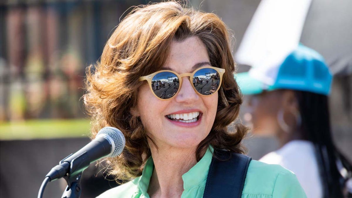 amy grant performing at earth day event wearing green top and sunglasses