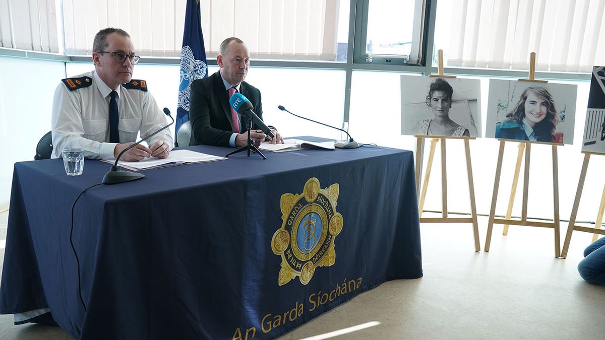 Superintendent Tim Burke (left) and Detective Superintendent Eddie Carroll sit next to eachother during press conference