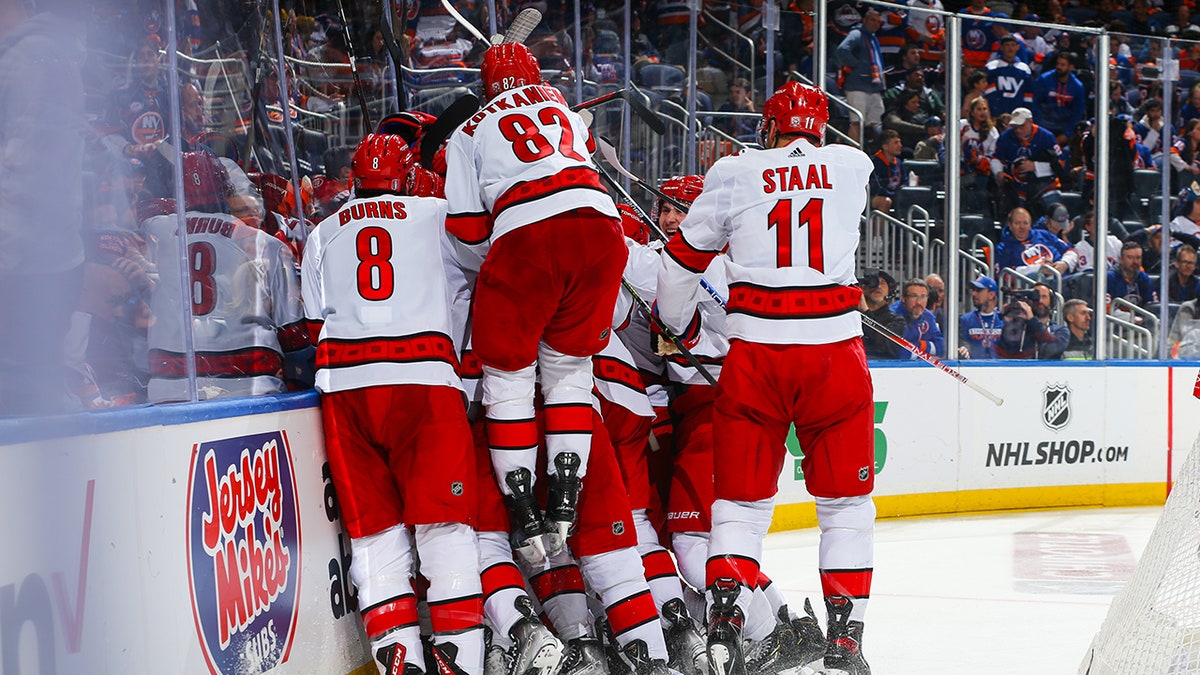 Canes celebrate series winning goal