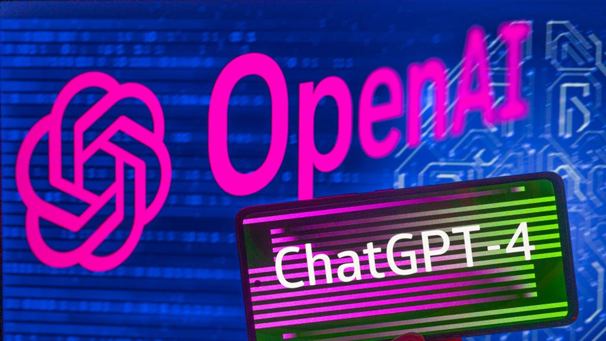 ChatGPT and OpenAI logos in neon