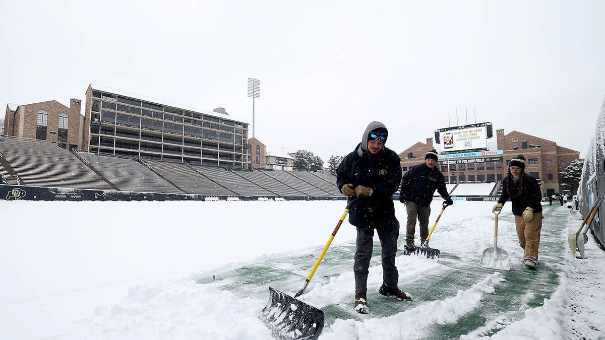 Snow on Colorado field