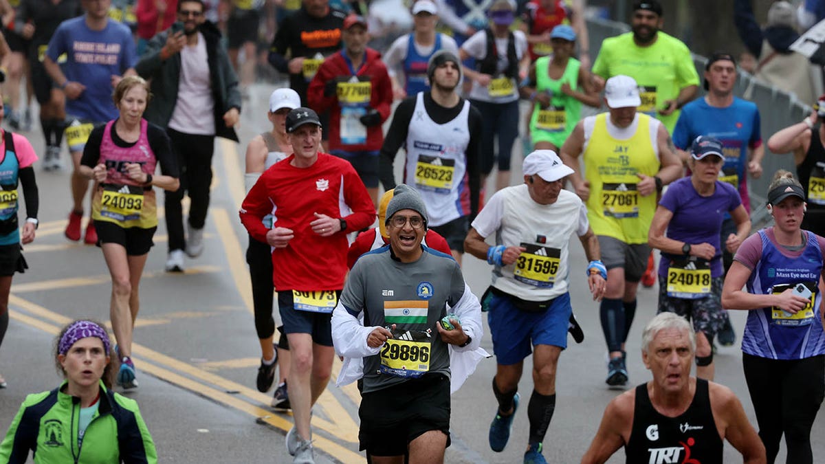 Runners at Boston Marathon