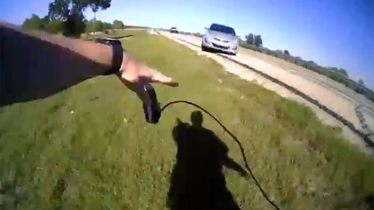 Texas Department of Public Safety trooper is nearly run over by driver