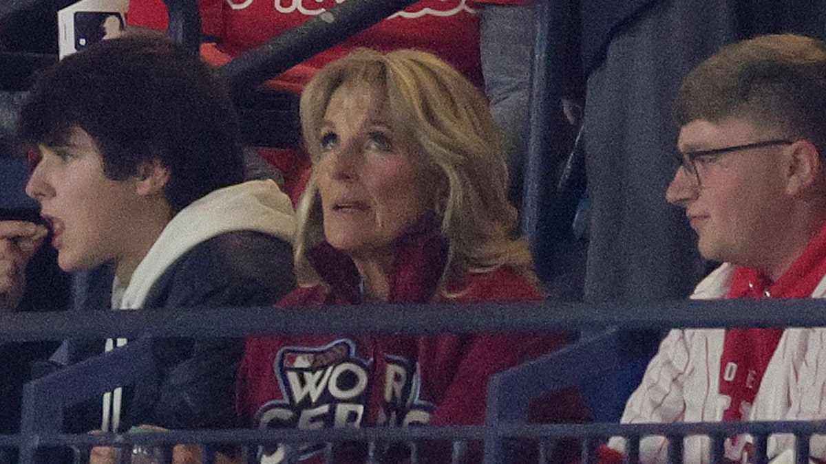 Jill Biden watches World Series