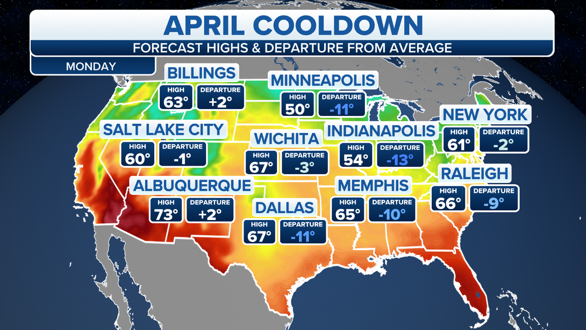 April 24 forecast highs