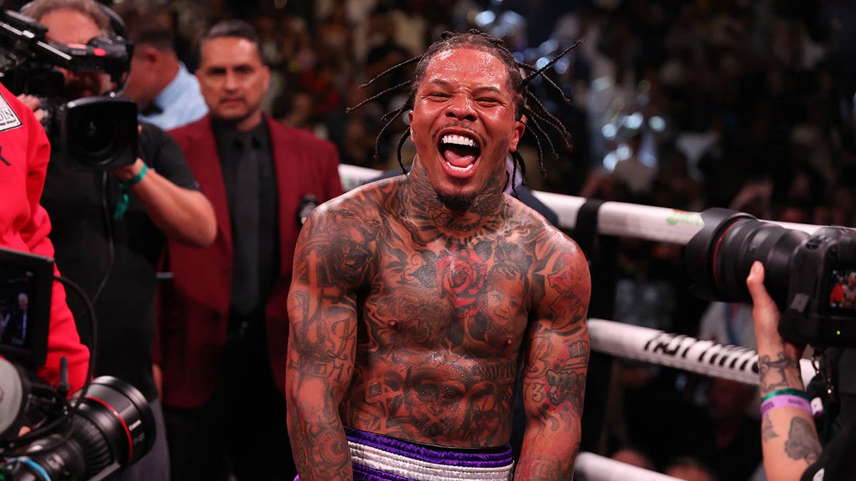 Gervonta Davis celebrates win 