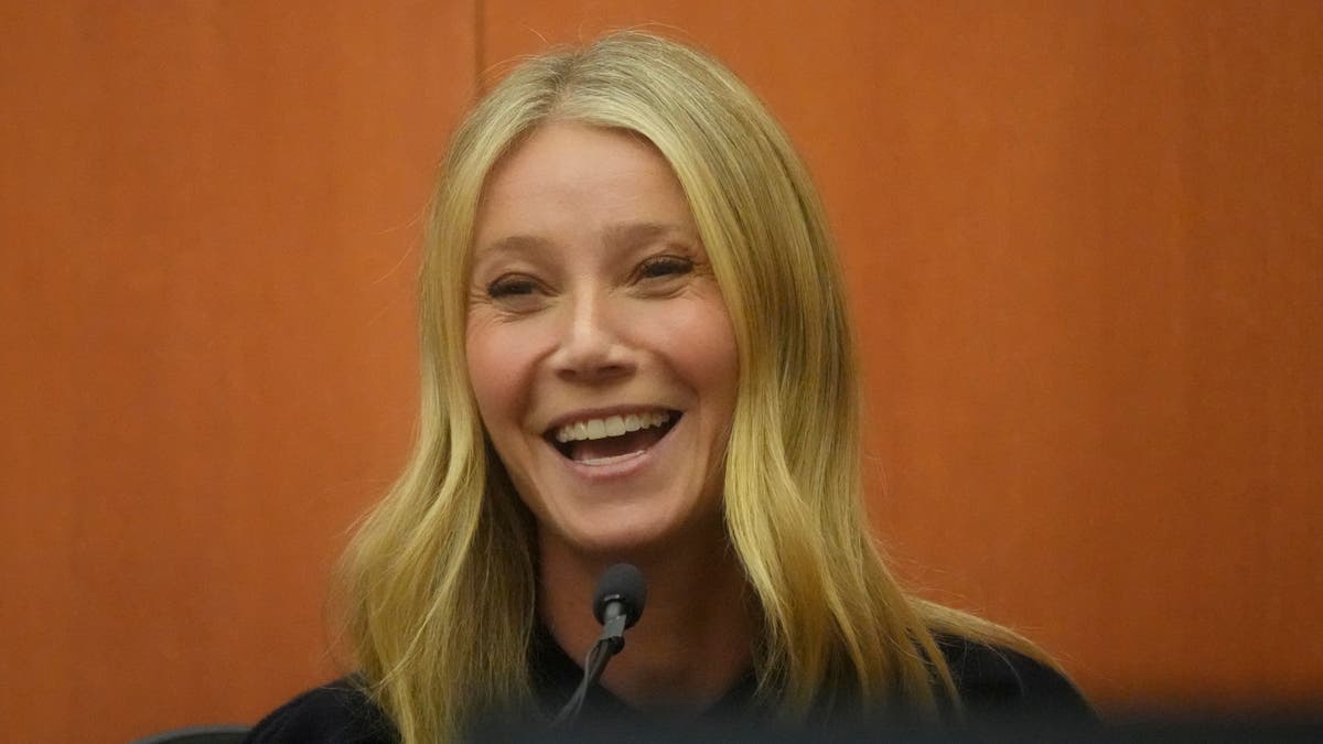 Gwyneth Paltrow smiled widely as she testified in her ski crash trial.