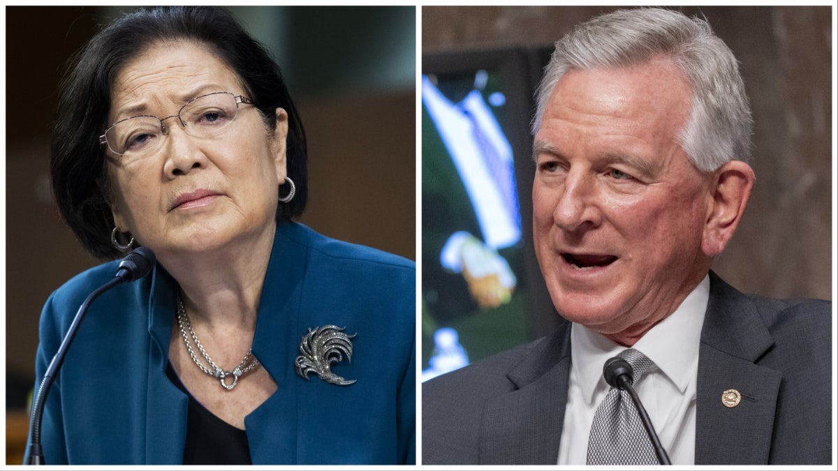 Hirono and Tuberville in a split screen shot