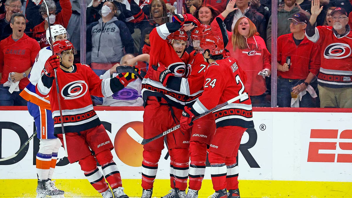 Hurricanes celebrate goal