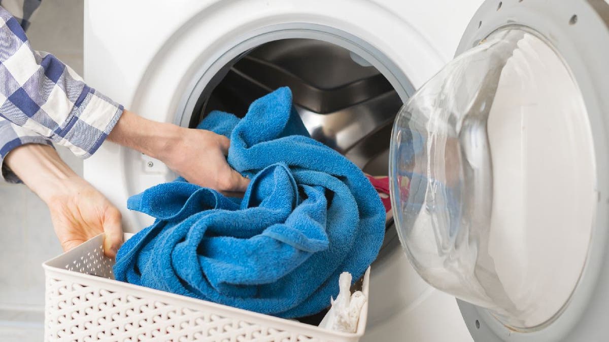 Towels get thrown in washing machine