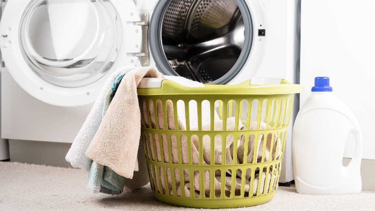 Bath towels being prepped for wash