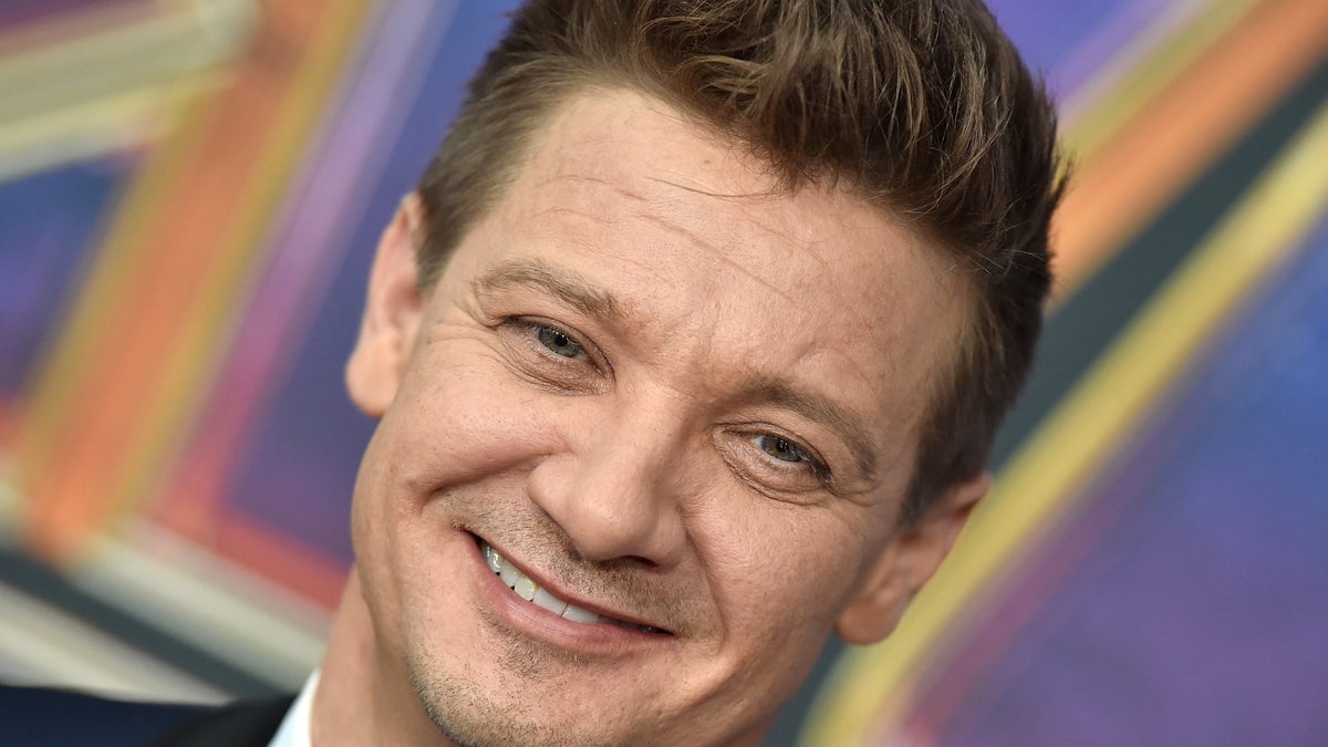 Jeremy Renner smiles at the premiere of "Avengers: Endgame."