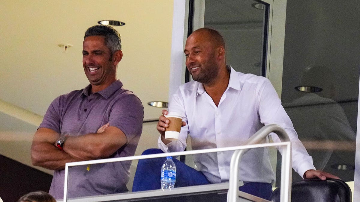 Derek Jeter and Jorge Posada at Marlins game