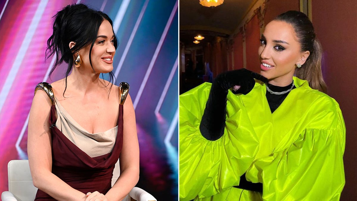 A split image of Katy Perry and "American Idol" contestant Nutsa Buzaladze.