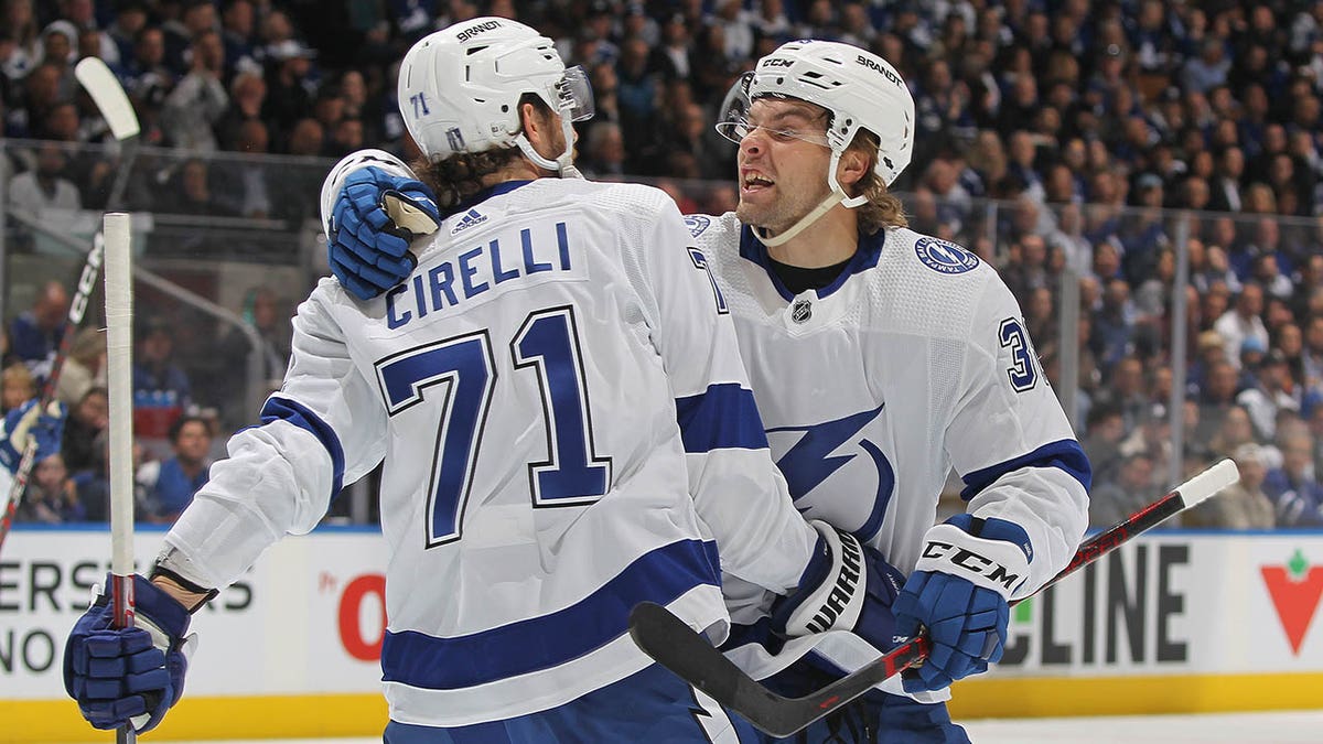 Lightning celebrate playoff goal