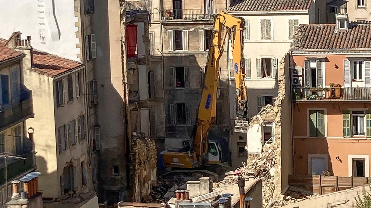 rubble of collapsed building