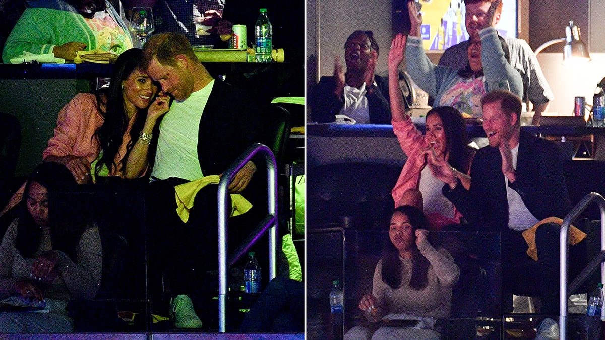 meghan markle prince harry at NBA game