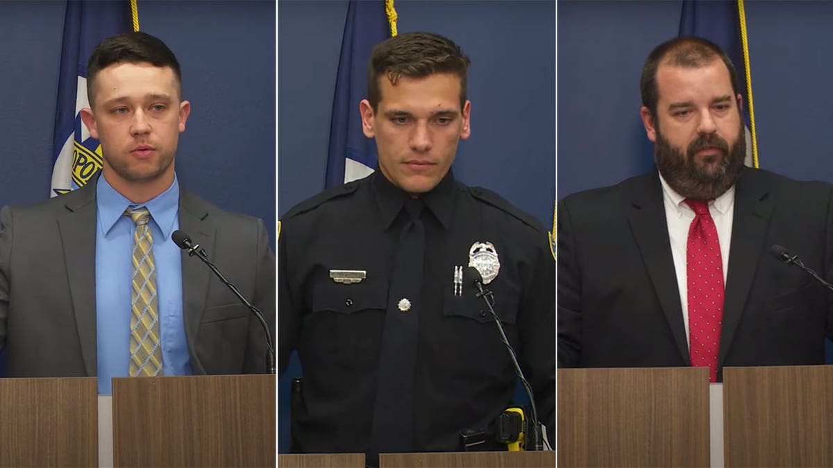 Nashville police officers at press conference over school shooting