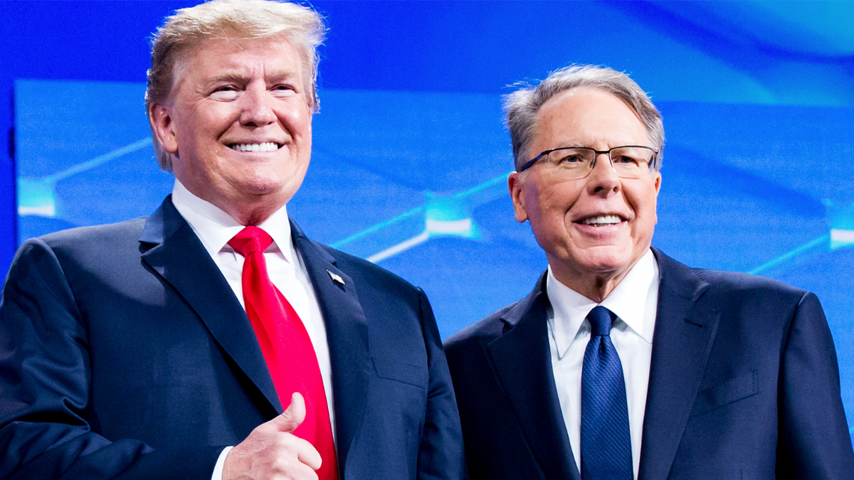 Donald Trump, left and Wayne LaPierre, right